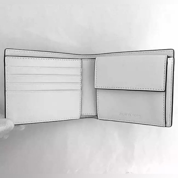 Michael Kors Green White Cooper Logo and Striped Billfold wallet - Picture 9 of 11